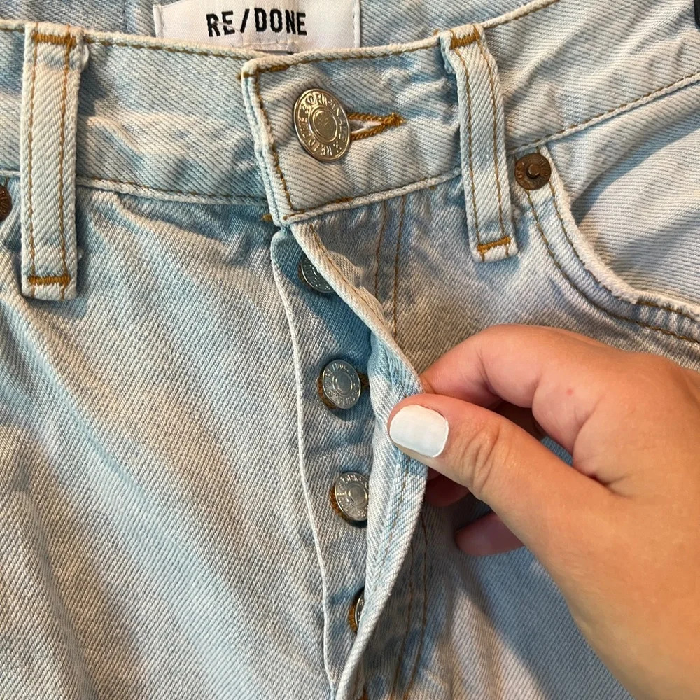 Re/Done 90s high rise loose jeans in bleach destroy size 23 - Picture 3 of 15